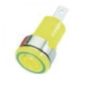 Image of Safety jack socket Socket vertical vertical Pin diameter 4mm Green yellow