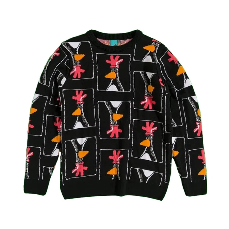 Image of Wallace & Gromit Knitted Jumper in Black Size: 3XL Black Unisex 3XL