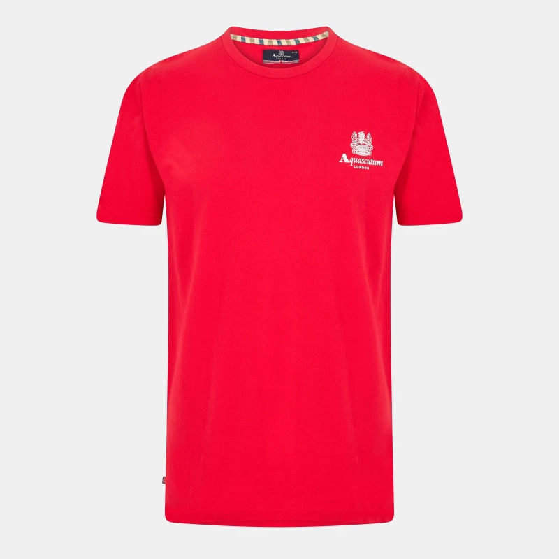 Image of Aquascutum Logo T-Shirt Red/White male Small