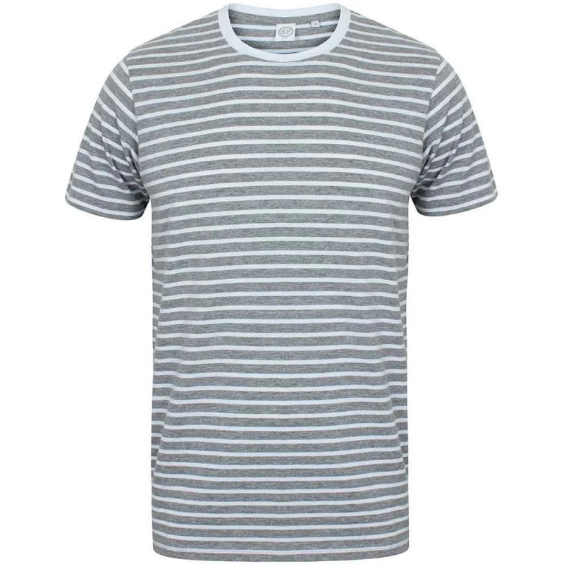 Image of SF Mens Striped Heather T-Shirt in Grey Size: XS Grey Male XS