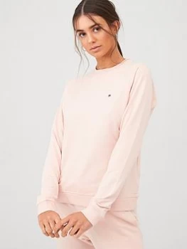 Image of Tommy Hilfiger Crew Neck Track PJ Top - Blush, Size S, Women