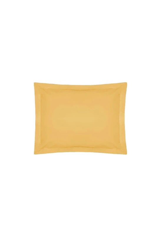 Image of Belledorm Easy Care 200 Thread Count Cotton Polyester Percale Oxford Pillowcase in Mustard Mustard Unisex