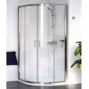Image of Shine 6 Quadrant Shower Enclosure 800mm x 800mm Silver Frame - Clear Glass - Aqualux