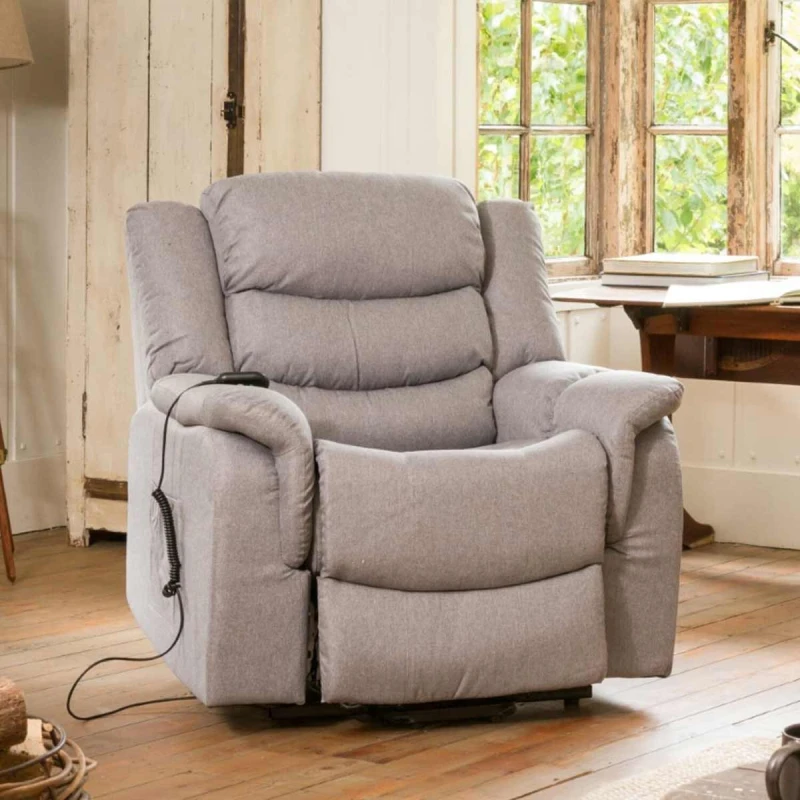 Image of Artemis Home Colfax Electric Riser Recliner with Massage & Heat in Light Grey Light Grey Unisex