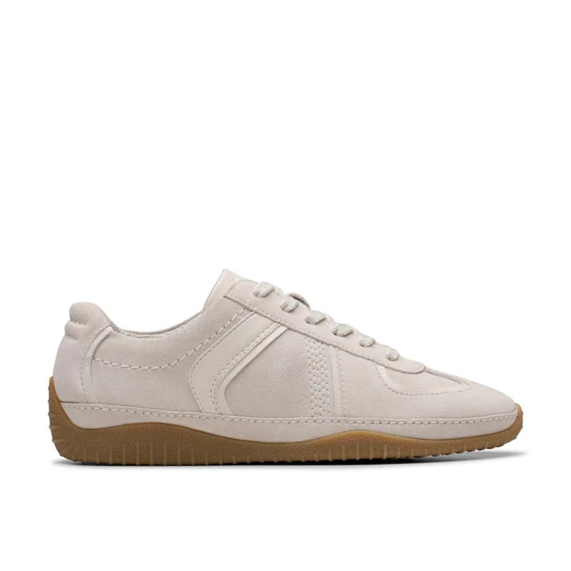 Image of Clarks Clarks Women Meridor Lo Off White Combination Trainers Size: 8-Standard Fit White 8-Standard Fit Female 5063421452815