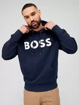 Image of BOSS WebasicHood Overhead Hoodie, Dark Blue, Size 4XL, Men