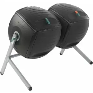 Image of Double Bin Rotating Composter (100 gallon) - Black - Lifetime