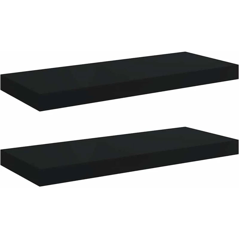 Image of VIDAXL Vidaxl - Floating Wall Shelves 2 pcs Black 60x23.5x3.8cm mdf 8720286074640