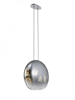 Image of Ceiling Pendant 40cm Round, 1 x E27 (Max 40W) Chrome Glass