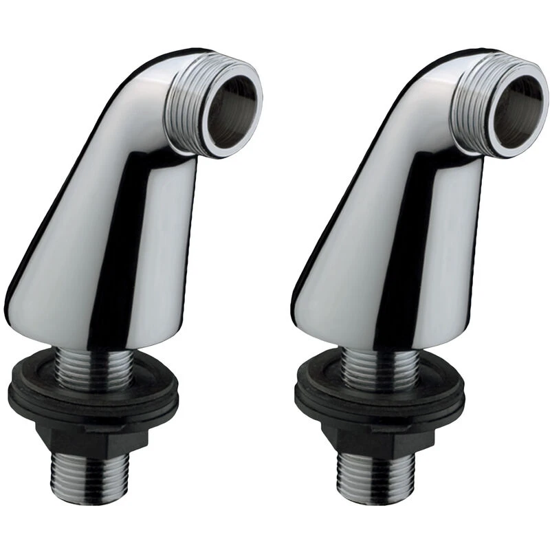 Image of NES HOME Nes Home - Pair of Chrome Deck Mounted Bath Filler Shower Mixer Tap Legs Adapter Extension PB101