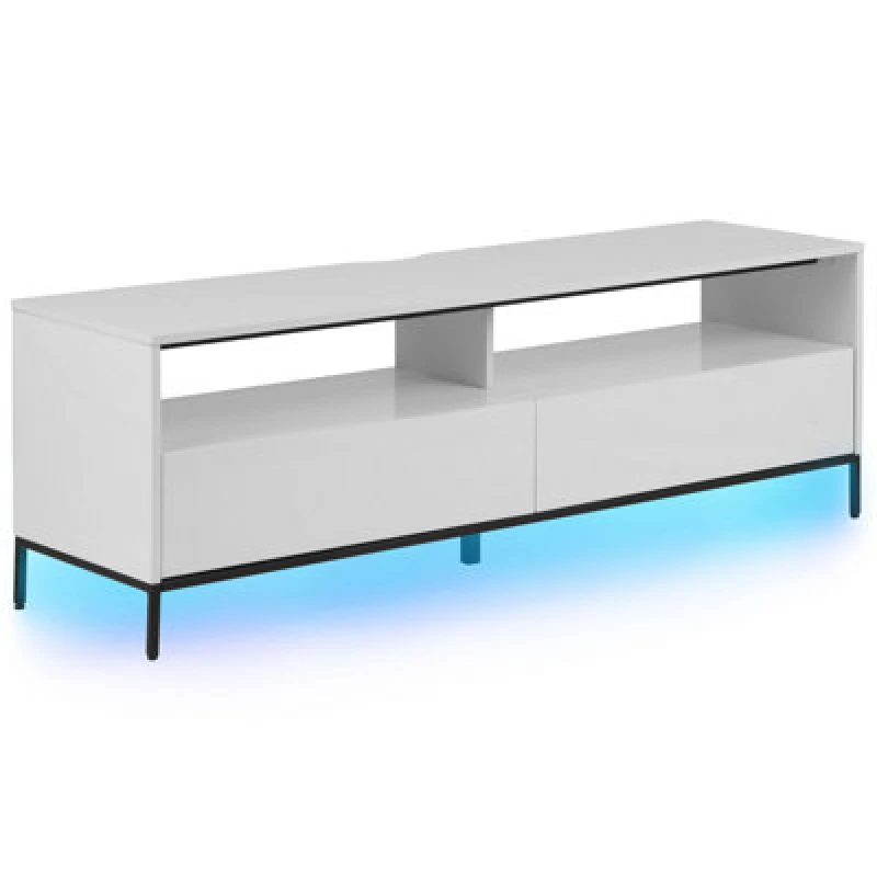 Image of Beliani TV Stand LED Sydney White