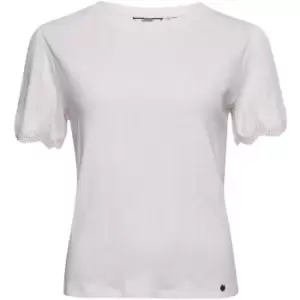 Image of Superdry Embroidered Sleeve T Shirt - Cream