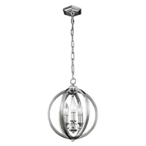 Image of 3 Bulb Ceiling Pendant Light Fitting Highly Polished Nickel LED E14 60W