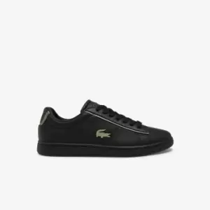 Image of Lacoste Womens Carnaby Evo Leather Platinum Detailing Trainers Size 5 UK Black