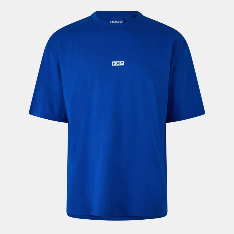 Image of Hugo Logo Patch T-Shirt - Blue Blue L