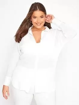 Image of Yours Pocket Oversized Shirt - Grey, Size 18, Women