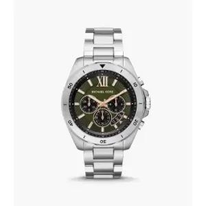 Image of Michael Kors Mens Brecken Chronograph Stainless Steel Watch - Silver
