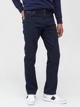 Image of Wrangler Texas Straight Fit Jeans - Blue/Black Wash