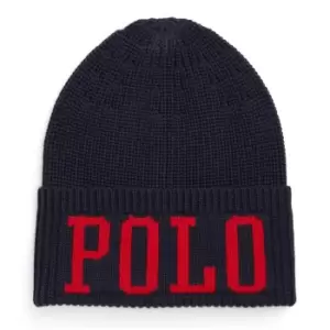 Image of Polo Ralph Lauren Polo Ralph Lauren Large Logo Beanie Junior Boys - Blue