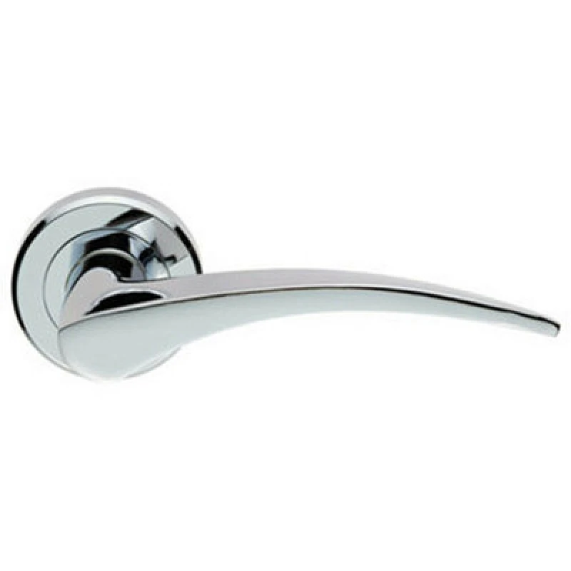 Image of Loops PAIR Arched Tapered Handle on Round Rose Concealed Fix Polished Chrome Multi