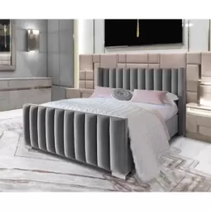 Image of Melina Bed Single Plush Velvet Steel