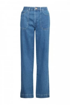 Image of French Connection Shelby Denim Wide Leg Jeans Blue