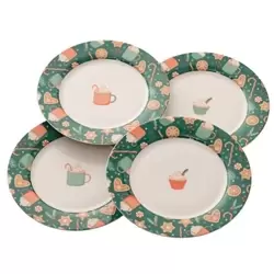 Image of Christmas Cupcakes Set of 4 Tea Plates