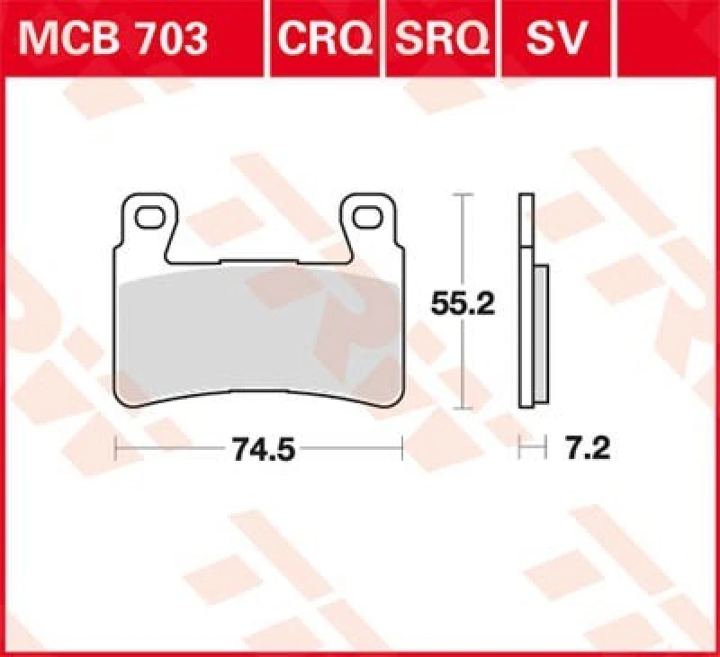 Image of TRW Lucas Brake pad MCB703
