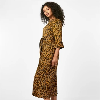Image of Biba Tie Midi Dress - Leopard