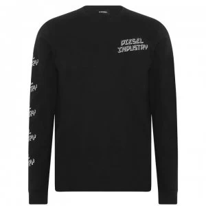 Image of Diesel Diego Long Sleeve T Shirt - 900 Black
