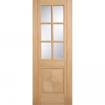 Image of Barcelona Internal Glazed Prefinished Oak 6 Lite 1 Panel Door - 762 x 1981mm