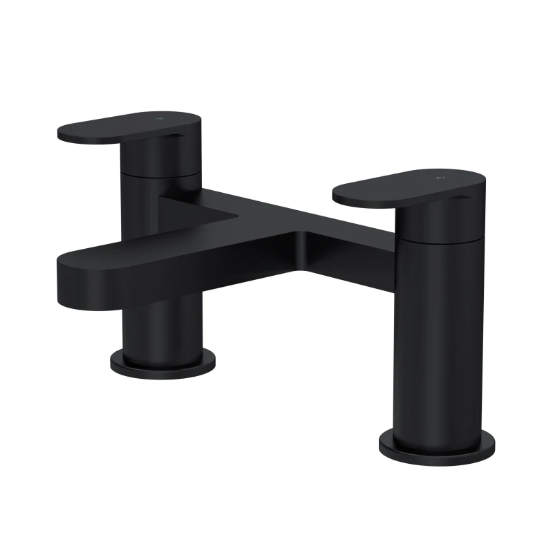 Image of Balterley Round Deck Mounted Bath Filler Tap Matt Black Balterley Black