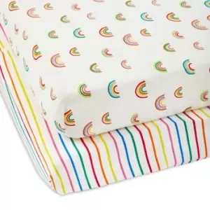 Image of Ickle Bubba Rainbow Dreams Cot Bed Sheets (2 Pack)