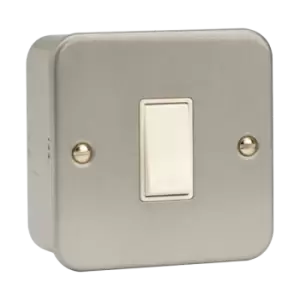 Image of Click Scolmore Essentials Metal Clad 1 Gang 2 Way 10A Switch (No K/O) - CL011B