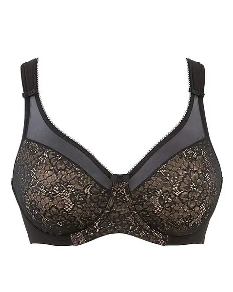 Image of Berlei Berlei Beauty Lace Minimiser Bra Blk/Nud Black/Nude Female 34C CN20637