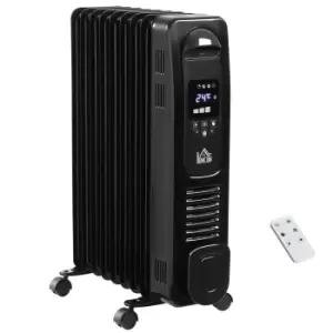 Image of Etna Oil Filled 9 Pipe 2180W Radiator Electric Heater with 3 Heat Settings & Remote Control - Black