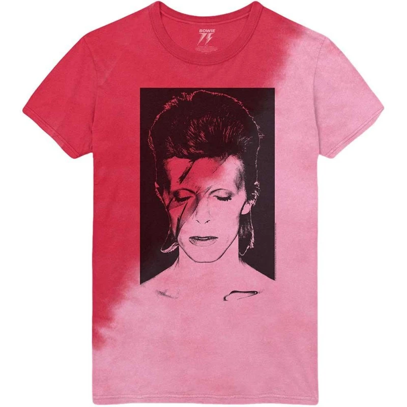 Image of David Bowie David Bowie Men Aladdin Sane T-Shirt in Red Size: large Red L Male 5063527435095