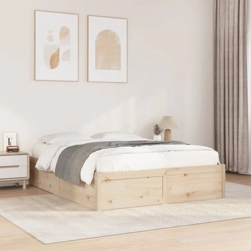 Image of VIDAXL Vidaxl - Bed Frame without Mattress 150x200cm King Size Solid Wood Pine 8721102672705