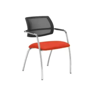 Image of Dams MTO Tuba Chrome 4 Leg Frame Conference Chair with Half Mesh Back - Lombok G