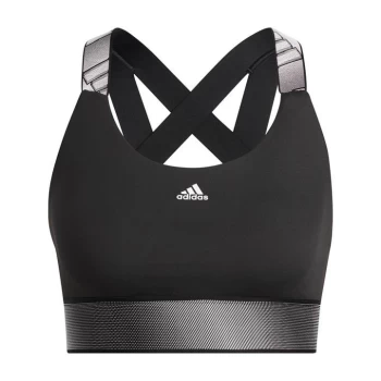 Image of adidas Believe This Medium-Support Workout Bra Womens - Black / White