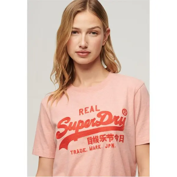 Image of Superdry Embr VI T Ld41 Regular Fit T-Shirts 8 (XS) Pink 67743006310