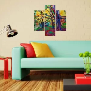 Image of 3MDF-046 Multicolor Decorative MDF Painting (3 Pieces)