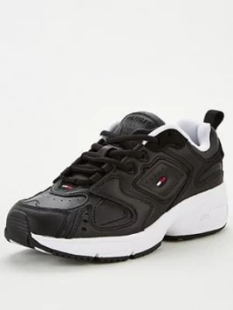 Image of Tommy Jeans Heritage Leather Mix Trainers - Black