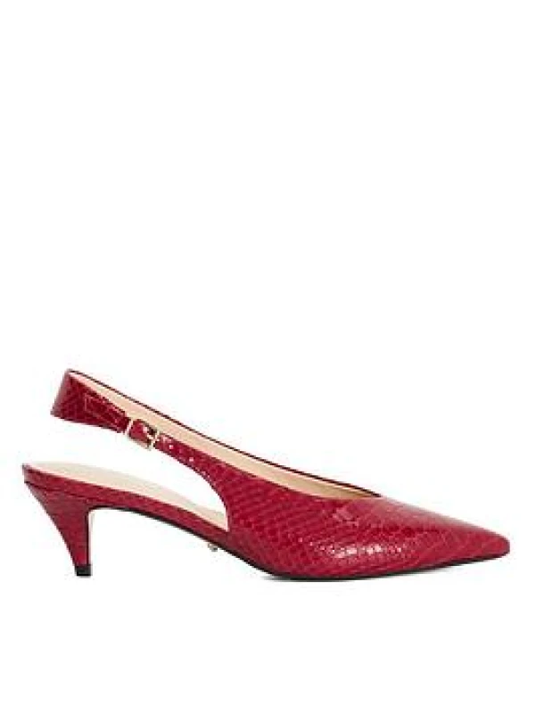 Image of Dune London Womens 'Connect' Leather Strappy Heels in Red Size: 3 Red Female 3