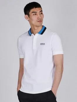 Image of Barbour International Ampere Collar Detail Polo - White Size M Men