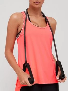 Image of Under Armour Training Knockout Tank Top - Pink/White, Size S, Women