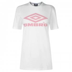 Image of Umbro Umbro Logo T Shirt Ladies - WHITE/BLUSH