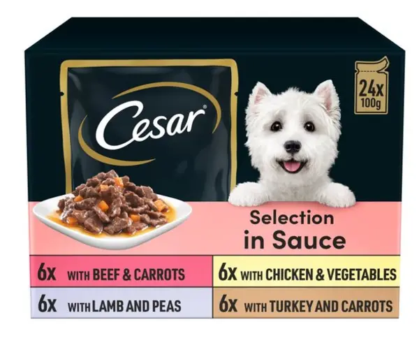 Image of Cesar Favourites in Sauce Dog Food 24 x 100g