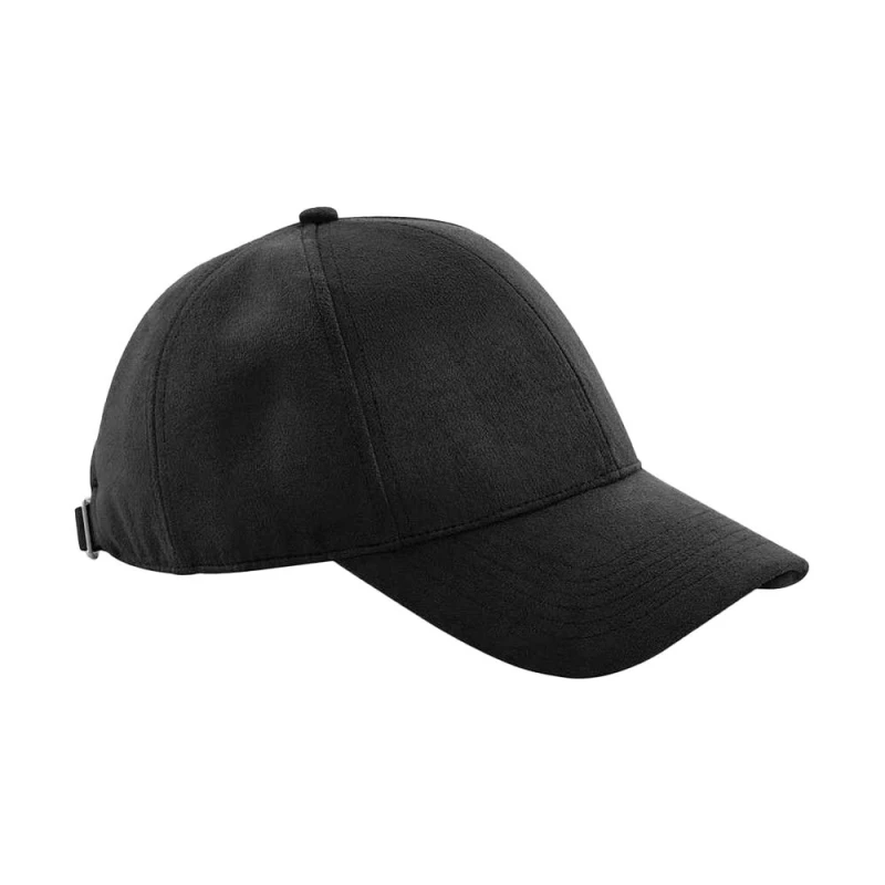Image of Beechfield Beechfield Men 6 Panel Faux Suede Cap in Black One Size Male 5063425913909