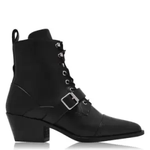 Image of AllSaints Katy Leather Ankle Boot - Black